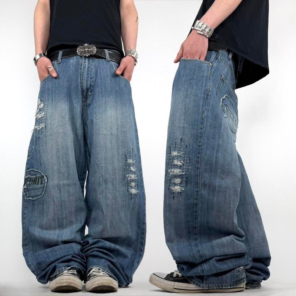 Vintage embroidered y2k grunge archive baggy wide leg jeans